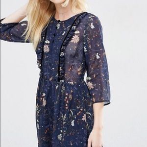 ASOS Vero Moda Petite Floral Ruffle Front Dress